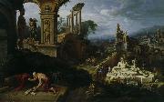 Maarten van Heemskerck Landschaft mit dem Hl. Hieronymus oil on canvas